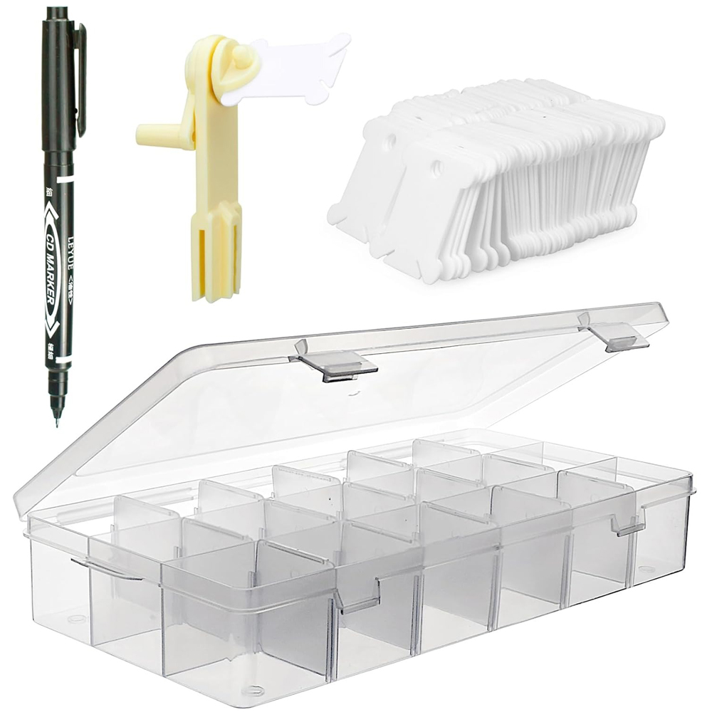 Embroidery Software - Stickgarn-Organizer mit 18 Fächern, Kreuzstich-Faden-Aufbewahrungsbox &