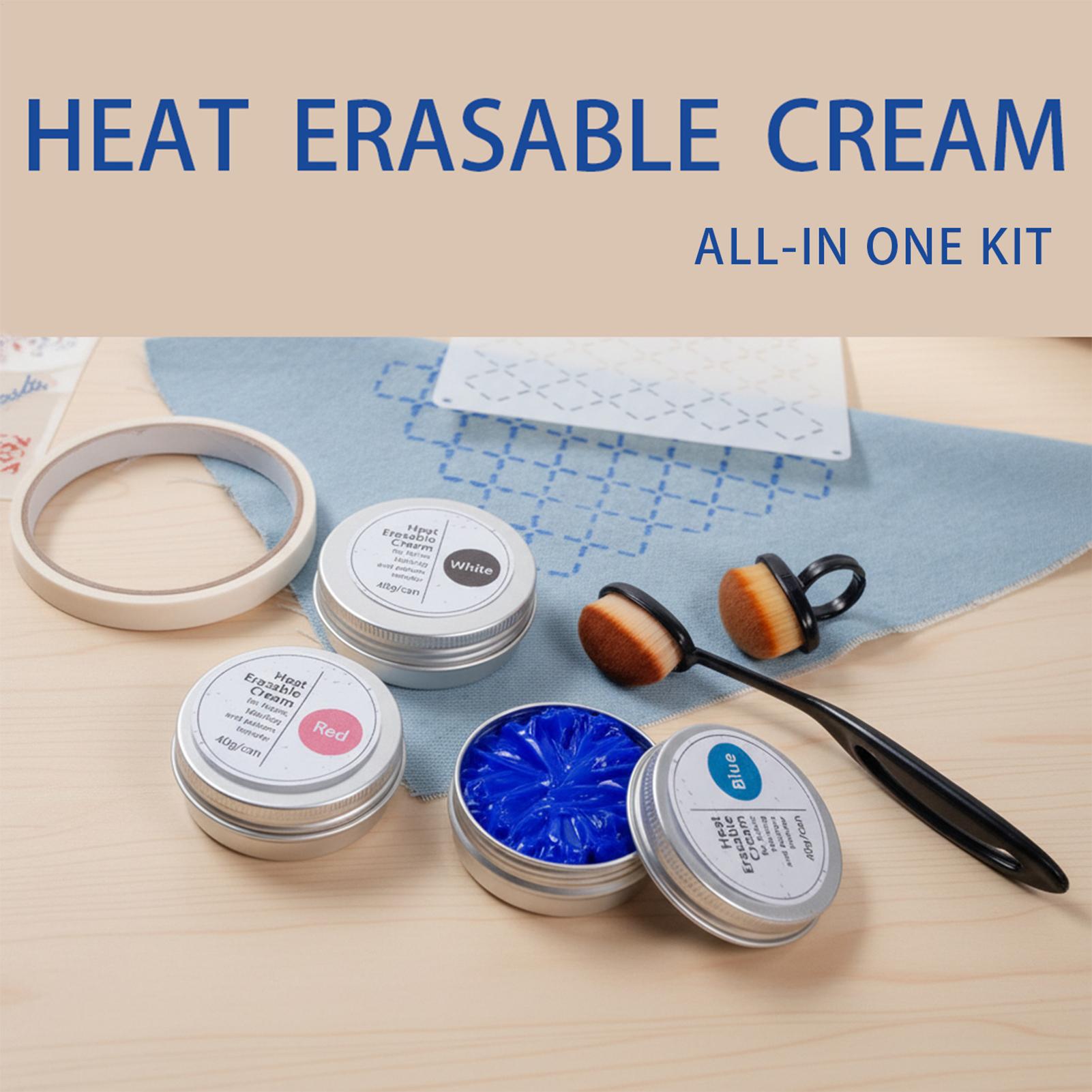 Embroidery Free Pattern - 40g/Dose Hitze-entfernbarer Stoffkreide-Transfer-Creme-Kit zum Aufbügeln von