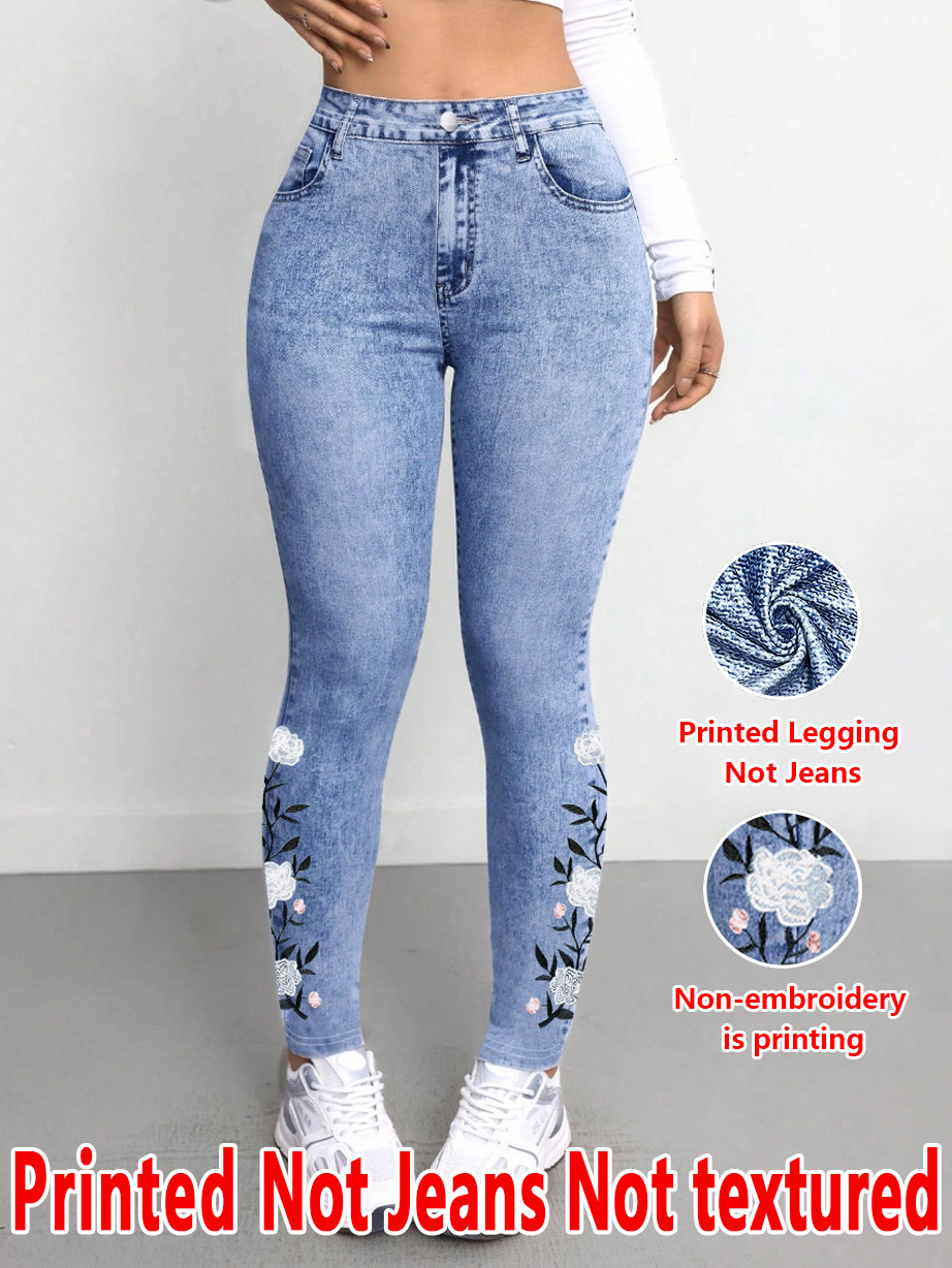 Embroidery Effect - 1293 [Bedruckte Hose - Kein Jeansstoff]