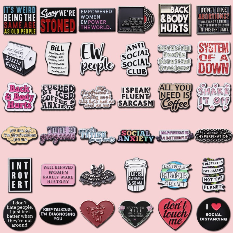 Embroidery Love - Europäische und amerikanische englische Textserien-Kollektion, Brosche,
