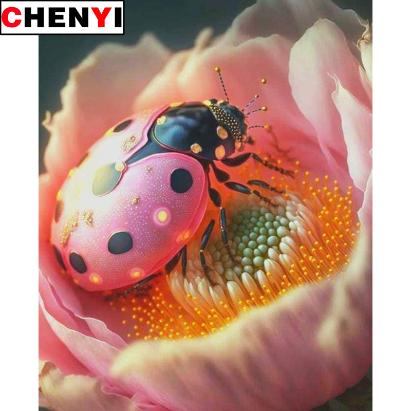 Embroidery Lady Bug - 5d Diamant Malerei voller Bohrer quadratische