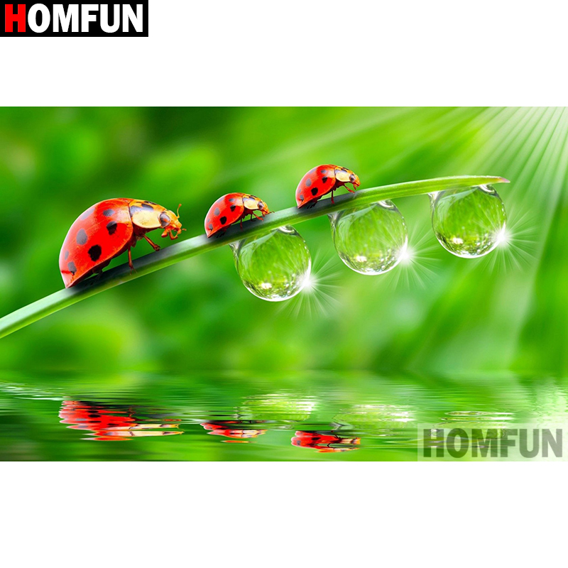 Embroidery Lady Bug - HOMFUN Kunst 5D Diy Diamant Malerei
