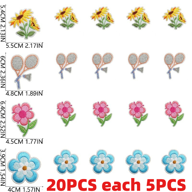 Embroidery Lady Bug - 10/20 Stück Großpackung Frühlings-Motiv Stickerei-Stoffaufkleber Siebenstern-Marienkäfer