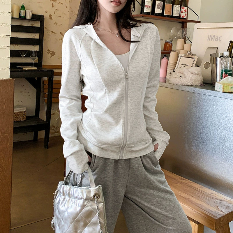Embroidery Zip Up Hoodie - 2026 Herbst Neue Kapuzen-Sportjacke für Damen