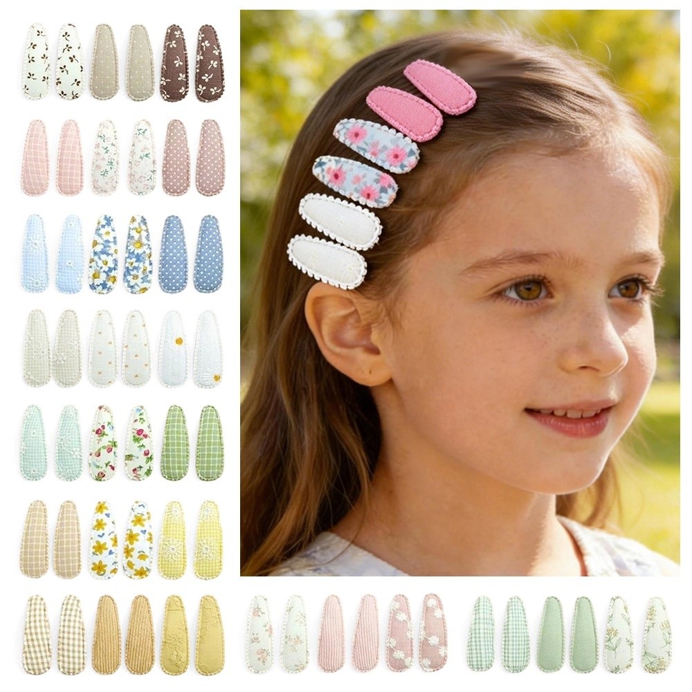 Embroidery Love - 6 Stück/Set Niedliche 2-Zoll Baby-Haarspangen mit