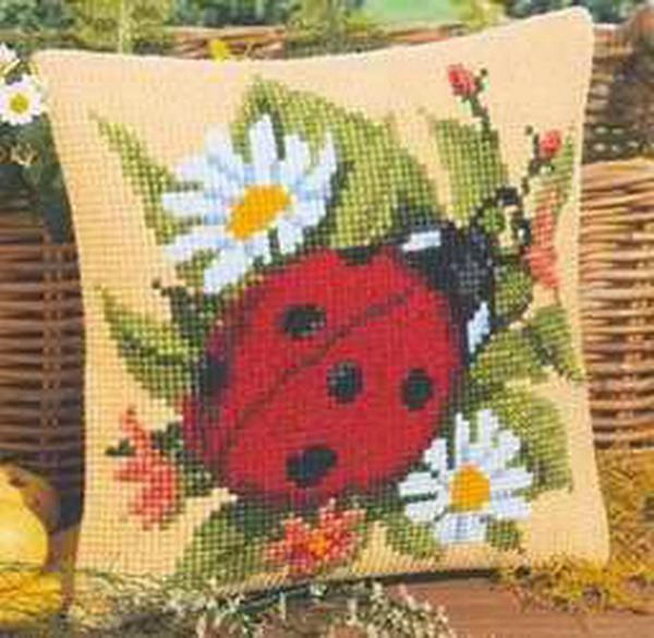Embroidery Lady Bug - Marienkäfer 22-22 Kreuzstich-Set für Handarbeiten, Stickerei,