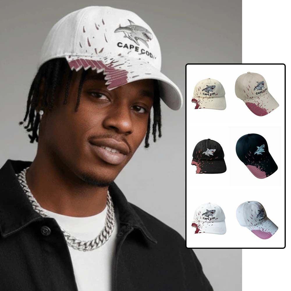 Embroidery Premium - Chomped Brim Design Shark Bite Cap