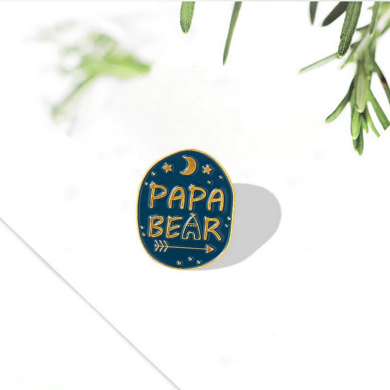 Embroidery Love - Mama Papa Bär Emaille Pins Benutzerdefinierte