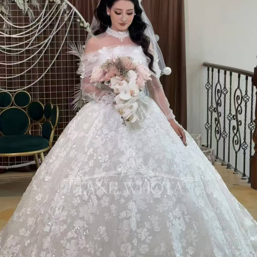 Embroidery Organza - Luxuriöses Brautkleid mit Pailletten 2025, trägerlos,