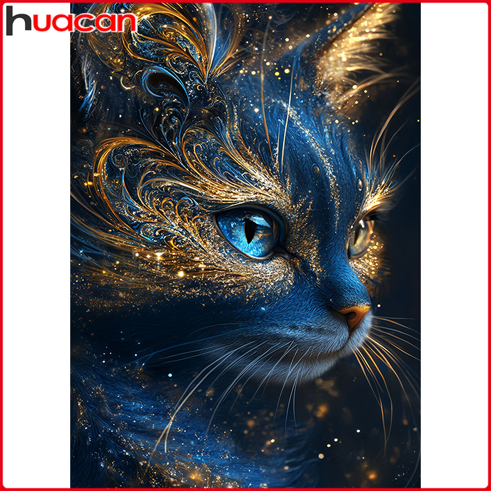 Embroidery Kurta Men - Huacan Neuheiten 2025, Diamantgemälde, Katze, Diamant-Stickerei,