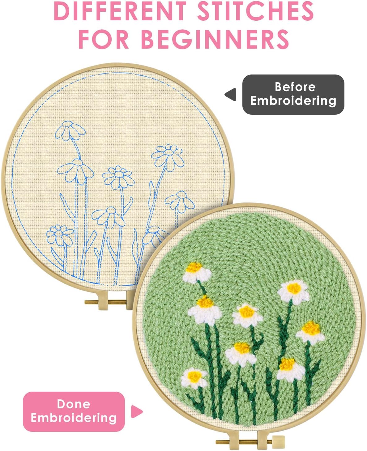 DIY Punch Needle Sets für Anfä – Embroidery Hoop Square Bewertung und Preis