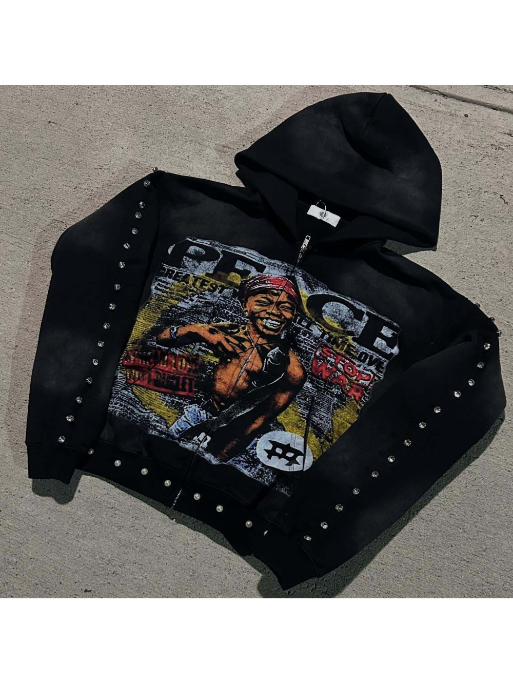 2026 Neuer Amerikanischer Hip- – Embroidery Zip Up Hoodie Bewertung und Preis