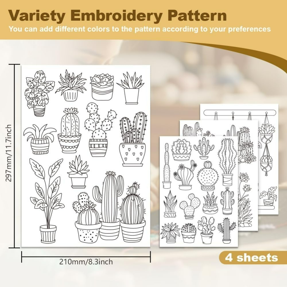 30 Stück Bonsai-Kaktus-Stickmu – Embroidery Free Pattern Bewertung und Preis