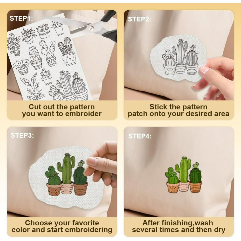 30 Stück Bonsai-Kaktus-Stickmu – Embroidery Free Pattern Bewertung und Preis