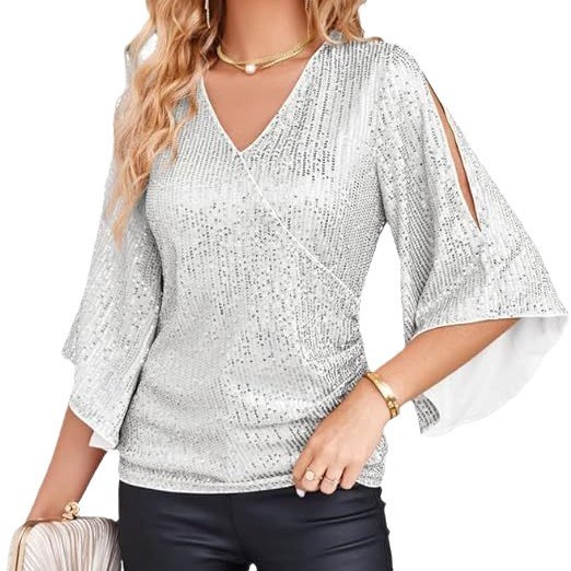 Elegante Damenbluse mit langen – Embroidery Effect Bewertung und Preis