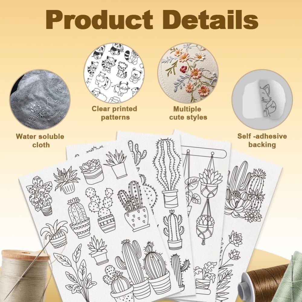 30 Stück Bonsai-Kaktus-Stickmu – Embroidery Free Pattern Bewertung und Preis