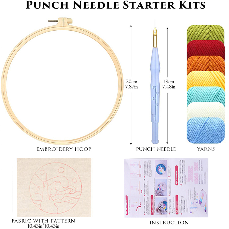 Punch-Needle-Stickerei-Set für – Embroidery Hoop Square Bewertung und Preis