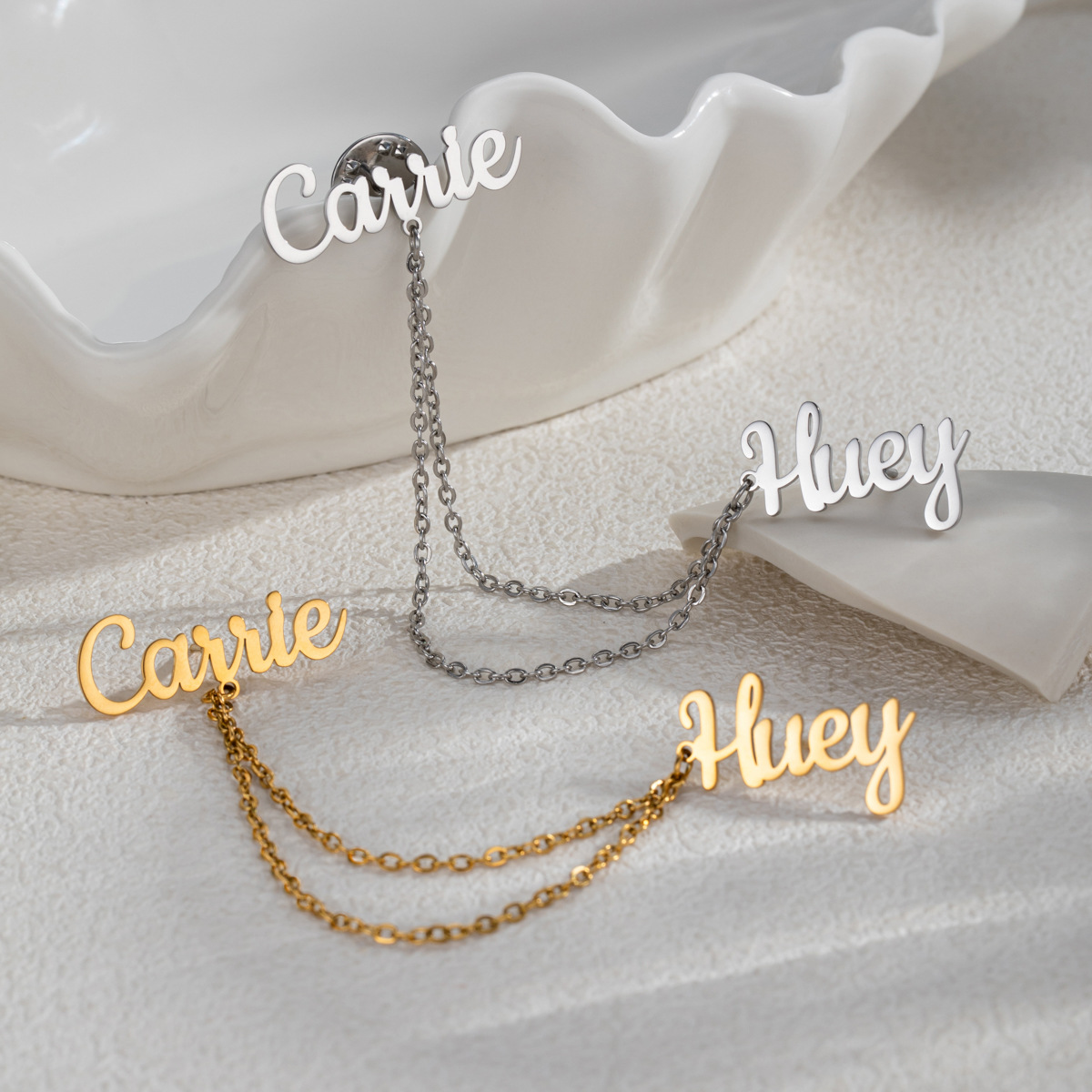 Modische 2-Namen-DIY-Ansteckna – Embroidery Name Bewertung und Preis