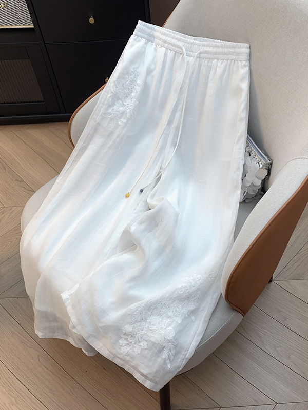 Elegante High-Waist-Hose mit w – Embroidery Effect Bewertung und Preis
