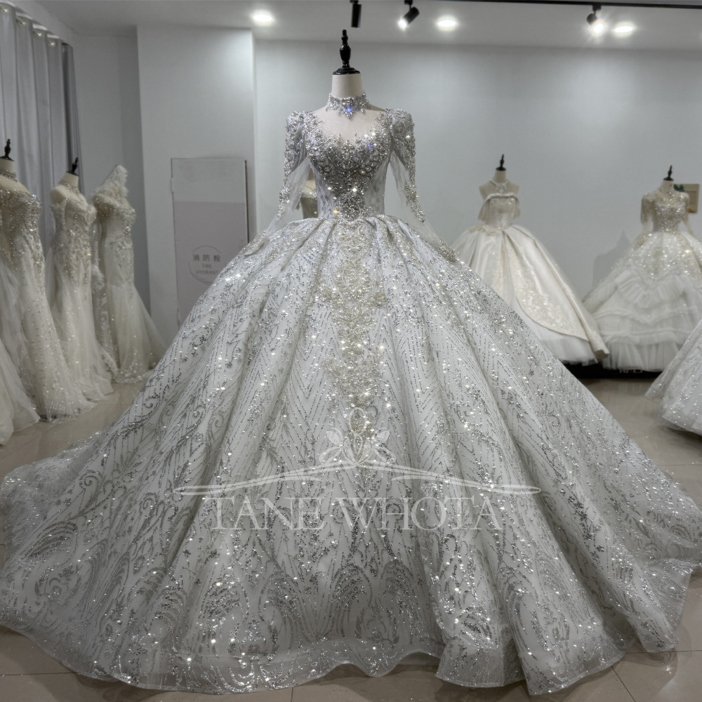 Elegante Brautkleider Langarm  – Embroidery Organza Bewertung und Preis