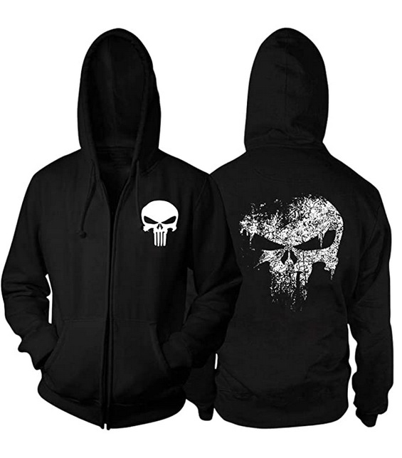 3D-gedruckter Punisher Kapuzen – Embroidery Zip Up Hoodie Bewertung und Preis