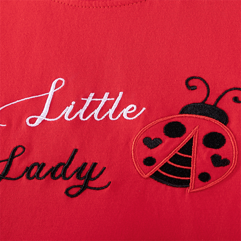 Kurzarm Mädchen Kleider 2-7T M – Embroidery Lady Bug Bewertung und Preis