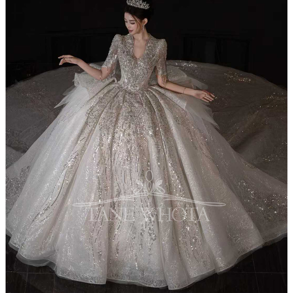 Luxuriöses, kurzärmliges, perl – Embroidery Organza Bewertung und Preis