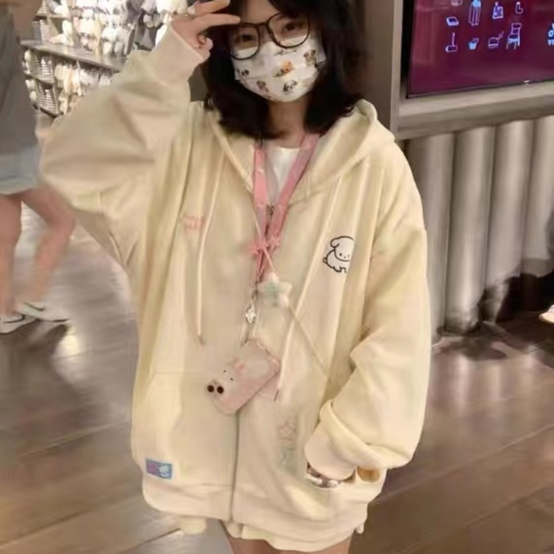 Japanische kawaii Reiß verschl – Embroidery Zip Up Hoodie Bewertung und Preis