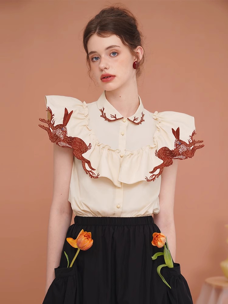 Kaninchen besticktes Hemd für  – Embroidery Rabbit Bewertung und Preis